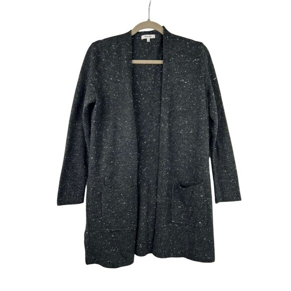 Madewell Women's S Wool Blend Black Confetti Knit Classic Open Cardigan Sweater - Picture 1 of 9